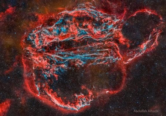 Wisps of the Veil Nebula, a supernova remnant.