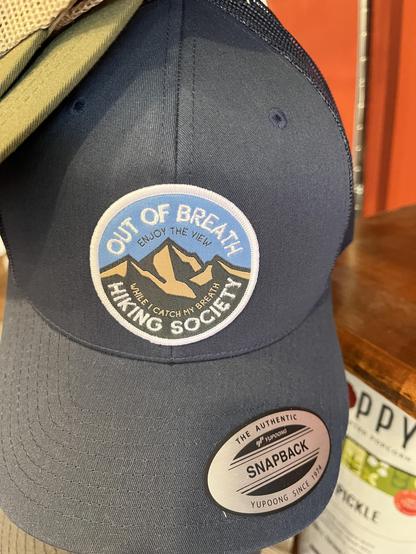 The Man saw this hat while waiting for a coffee at Peaberry in Asheville the other day.  It's a black ballcap, with a round patch that shows a mountain (much craggier than ours) and in large white font around the outside "OUT OF BREATH HIKING SOCIETY" while towards the middle in smaller type, "Enjoy the View While I Catch My Breath"

Yeah, definitely a good idea.