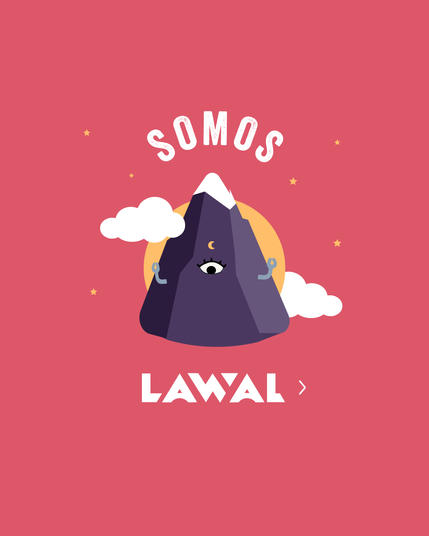 Una montaña con un ojo y unas manitos, es uno de los personajes de lawal