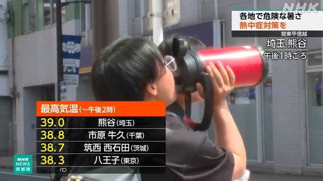 埼玉 熊谷で３９度 東京都心で３６度超 熱中症対策の徹底を｜NHK 埼玉県のニュース