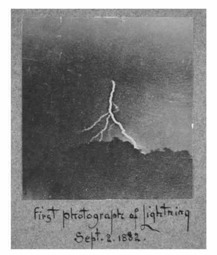 The world’s first photograph of lightning, taken by William N. Jennings on September 2nd, 1882 in Philadelphia .