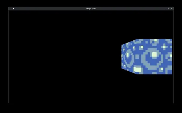 A left side bubble texture cube inside an opengl window