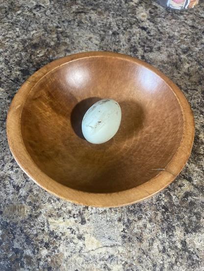 Our first egg! We squealed with joy haha