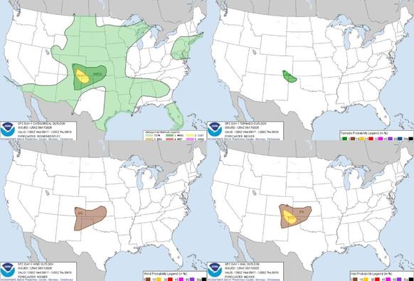 Coastal Storm Impacting the Mid-Atlantic; Heavy to Excessive Rain in the Plains; Tropical Depression Seven in the Atlantic
A coastal storm continues to bring bands of heavy rain, gusty winds, minor coastal flooding, and rip currents over the Mid-Atlantic region today. Heavy rain showers and thunderstorms persist across the Plains today with possible excessive rainfall over western South Dakota. Tropical Depression Seven has formed in the central Atlantic and could become a tropical storm later today.