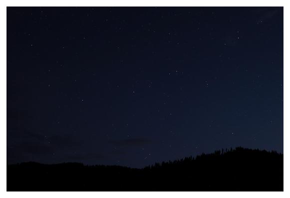 Third in a series. The sky is an even darker blue heading into black, and is noticeably filling up with stars.