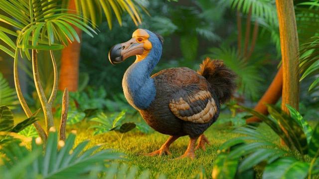 Illustration de la résurrection potentielle du dodo grâce aux avancées en biotechnologie.