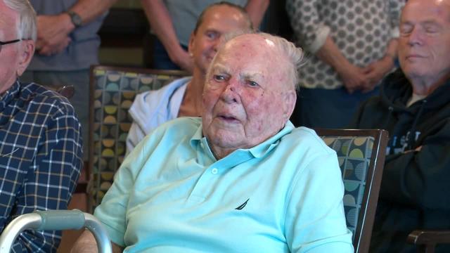 WWII vet turns 105, is saluted by Pete Hegseth
