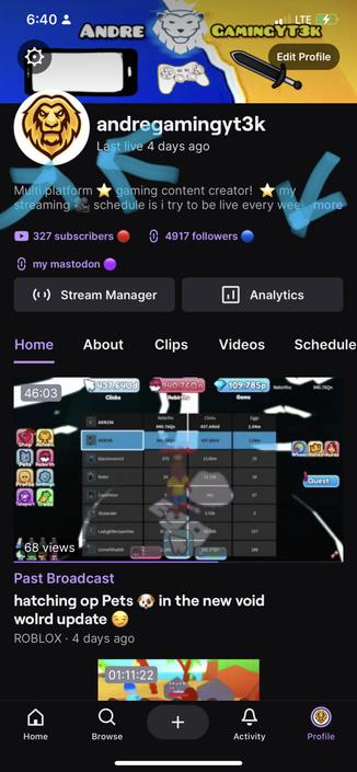 Recently streams 🔴 that i did make sure you go check them out!!! 🙂😦