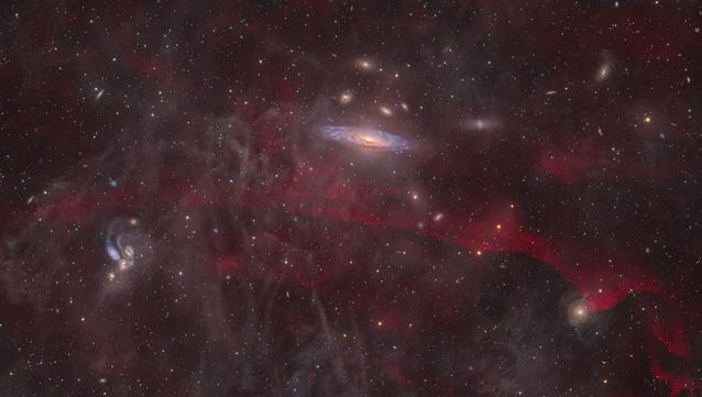 The Deer Lick region, home to NGC 7331 and the famous Stephan’s Quintet, makes for a stunning display of galactic interaction.