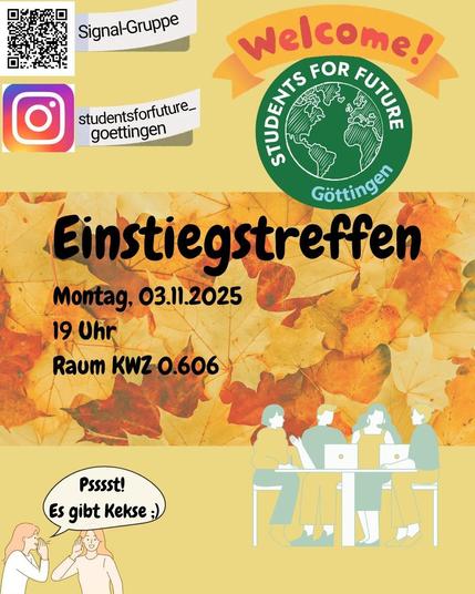 Kommt zum Einstiegstreffen Montag 3. November 2025!

Wo?
KWZ 0.606 (Z-Campus)
Karte:
https://urlfy.org/CZY9fRW