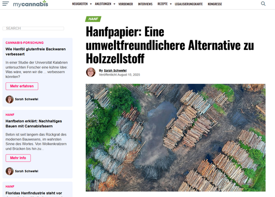 Cannabis Hanf Hanfpapier: Eine umweltfreundlichere Alternative zu Holzzellstoff
Veröffentlicht August 15, 2025
https://www.mycannabis.com/de/hemp-paper-vs-wood-pulp/