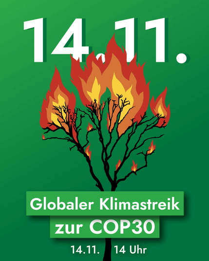 Globaler Klimastreik
zur COP30
14.11. 14 Uhr