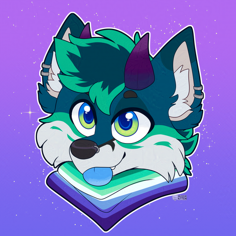 A fox dragon doing a blep!