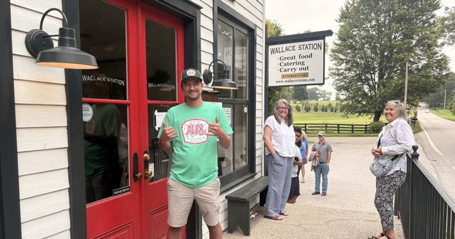 Though this week marks Pawpaw Ale-8's official release, the pop company held several pop-up pawpaw-flavor sampling events across central Kentucky in anticipation. Wilmore resident Matt Menegotto - a pawpaw farmer and Ale-8 fan - was first in line for a taste at Wallace Station over the weekend.