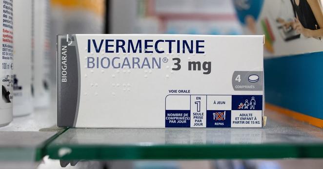 A box of Ivermectine drug in a pharmacy in Paris, France on April 16, 2021.