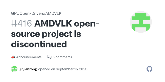 In a move to streamline development and strengthen our commitment to the open-source community, AMD is unifying its Linux Vulkan driver strategy and has decided to discontinue the AMDVLK open-sourc...