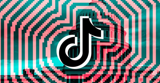 An illustration of the TikTok logo over the Capitol