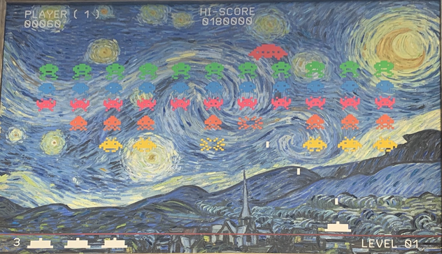 Starry Night Space Invaders mashup