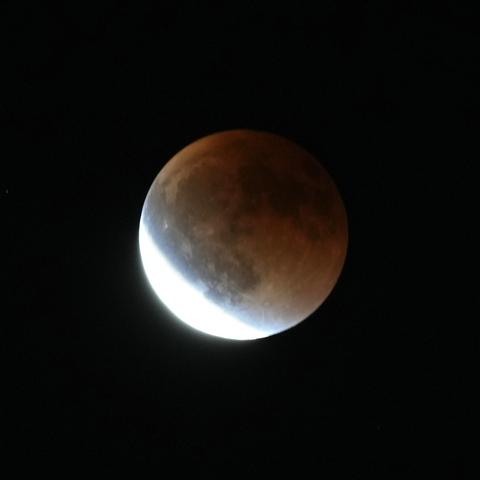 End of a lunar eclipse